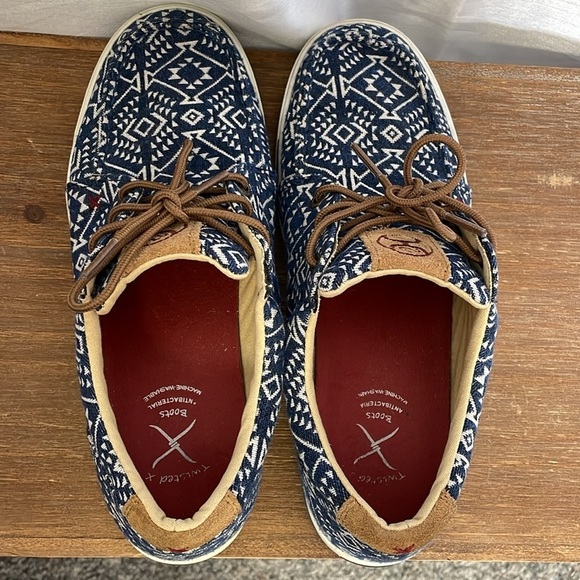 Twisted X Hooey Women’s 9.5M Moc Toe Southwestern Lace Up Loafer Shoes - Picture 5 of 11